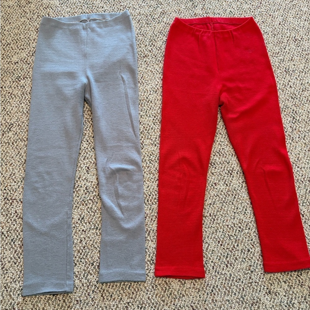 Vintage Sweater Like Gray and Red Leggings. Size Small